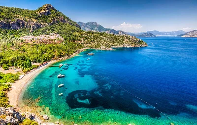 Turquoise coastal view in Turkey