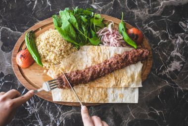 Turkish kebabs served with local spices