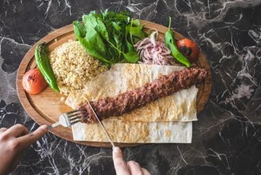 Turkish kebabs served with local spices