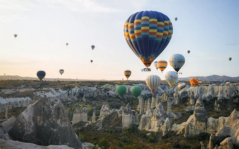Hot Air Balloons Flying in Cappadocia