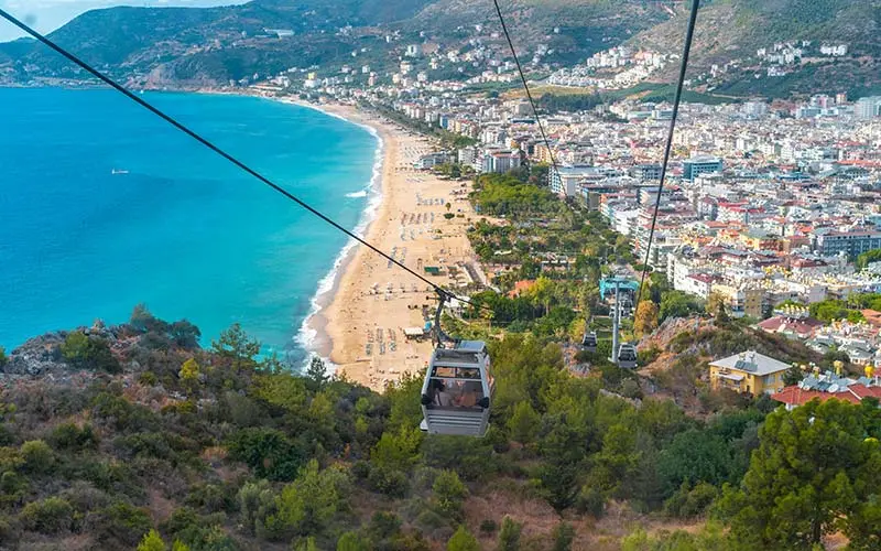 Aerial view of Cleopatra Beach in Alanya, Turkey
