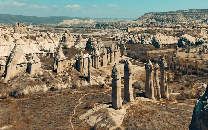 Aerial View of Cappadocia's Fairy Chimneys