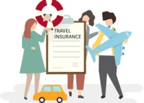 Illustration of People with Travel Insurance