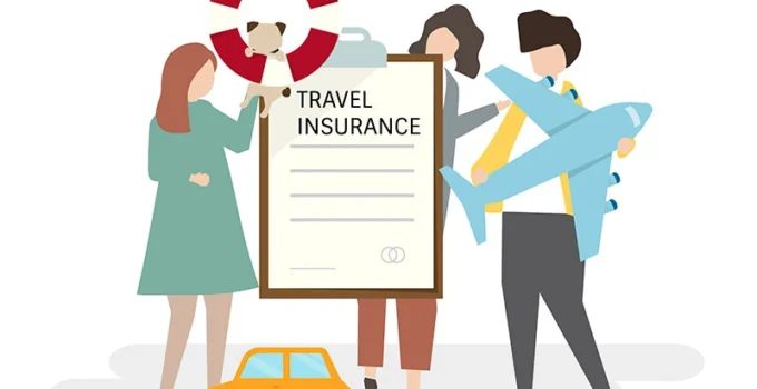 Illustration of People with Travel Insurance