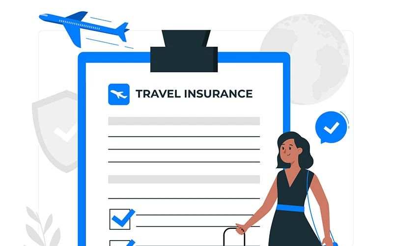 Illustration representing travel insurance for travelers